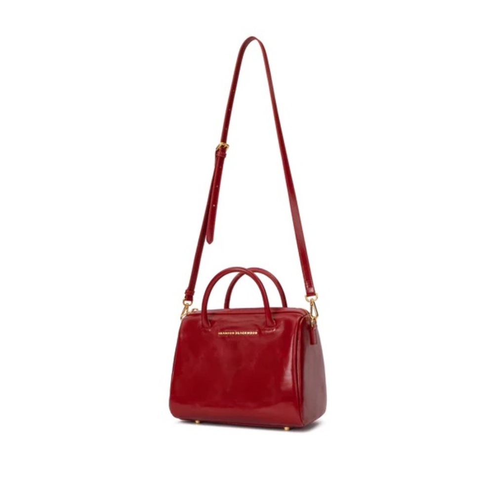 Brandon Blackwood Medium Cara Bag- Red Oiled Leather